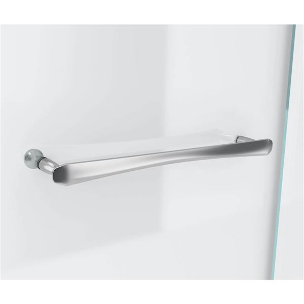 MAAX Reveal 72-in x 52-in to 55-in Frameless Chrome Pivot Shower Door