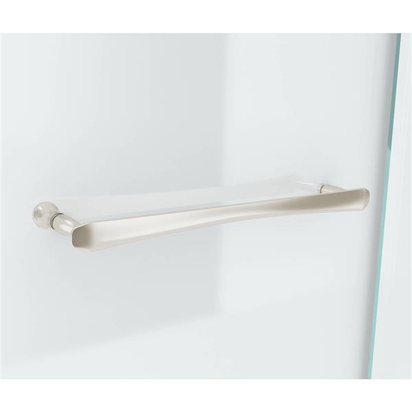 Porte de douche pivotante MAAX Reveal 72 x 42 à 45 po nickel brossé