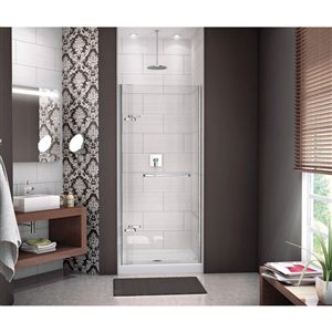 MAAX Reveal 72-in x 33 to 36-in Frameless Pivot Chrome Shower Door