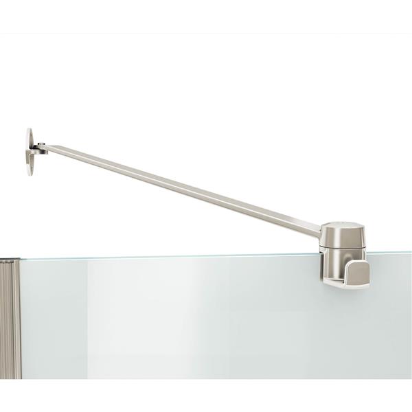 Porte de douche pivotante sans cadre MAAX Reveal 72 po x 44 à 47 po nickel brossé