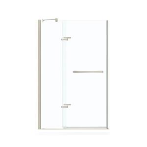 MAAX Reveal 72-in x 44 to 47-in Frameless Pivot Brushed Nickel Shower Door