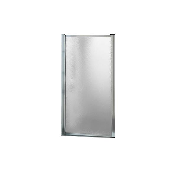 MAAX Pivolok 65-in x 33 to 35-in Pivot Shower Door Raindrop Glass Chrome