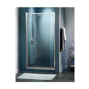 MAAX Pivolok 65-in x 33 to 37-in Frame Pivot Shower Door Clear Glass Chrome