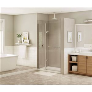 MAAX Duel 56 to 59-in x 74-in Dark Bronze Clear Glass Shower Door