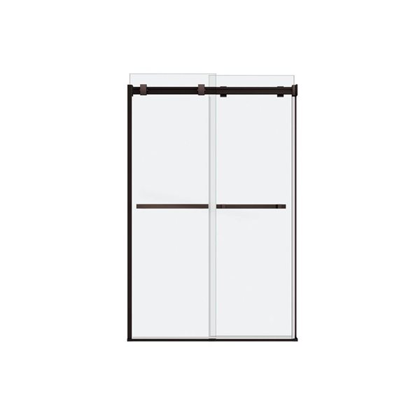 MAAX Dual 44 to 47-in x 74-in Dark Bronze Clear Glass Shower Door