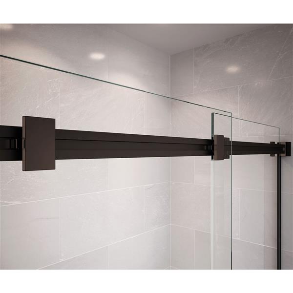 MAAX Dual 44 to 47-in x 74-in Dark Bronze Clear Glass Shower Door