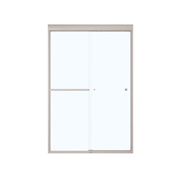 MAAX Aura 43 to 47-in x 71-in Nickel Soft Close Clear Glass Shower Door