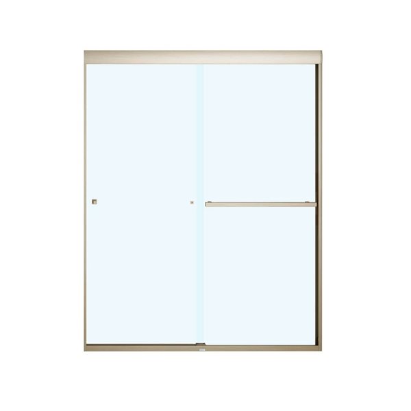 MAAX Aura 55 to 59-in x 71-in x 8-mm Nickel Clear Glass Shower Door