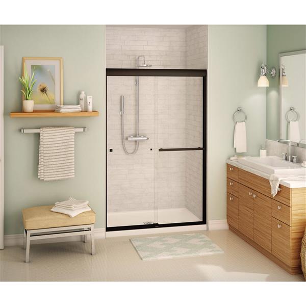 MAAX Aura 43 to 47-in x 71-in x 8-mm Dark Bronze Clear Shower Door