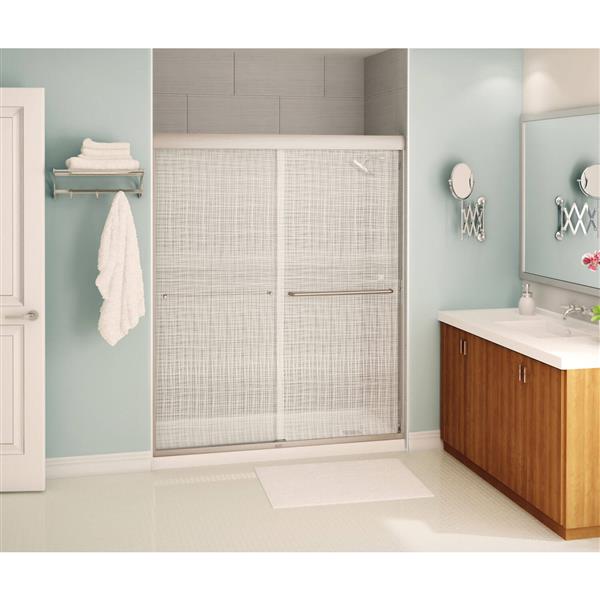 MAAX Aura 5559in x 71in Brushed Nickel Linen Shower Door RONA
