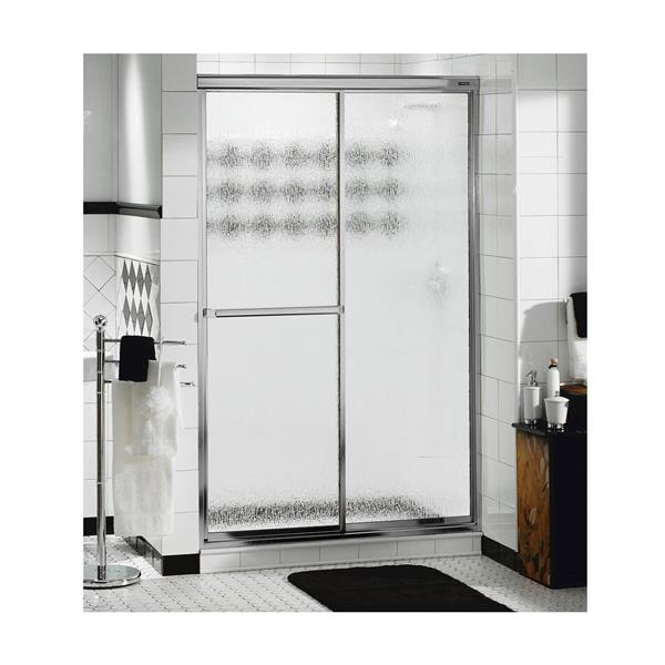Maax Decor Plus 42 44 In X 66 In Chrome Raindrop Shower Door Rona