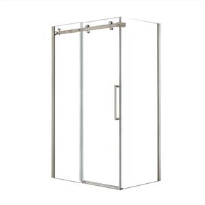 MAAX Halo 48-in x 36-in Brushed Nickel Shower Enclosure