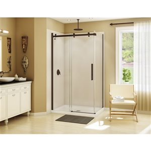 Cabine de douche Halo par MAAX de 48 po x 34 po en bronze foncé