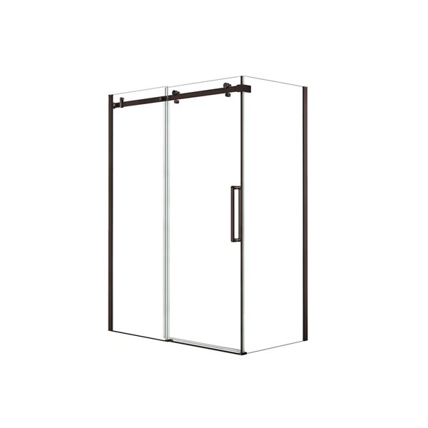 Cabine de douche Halo par MAAX de 60 po x 36 po en bronze foncé