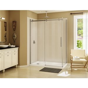 Cabine de douche Halo par MAAX de 60 po x 34 po en chrome