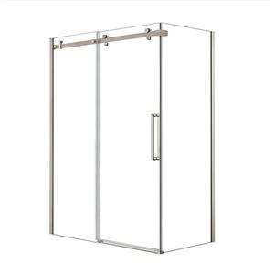 Porte de douche coulissante sans cadre MAAX Halo 60 po x 32 po nickel brossé