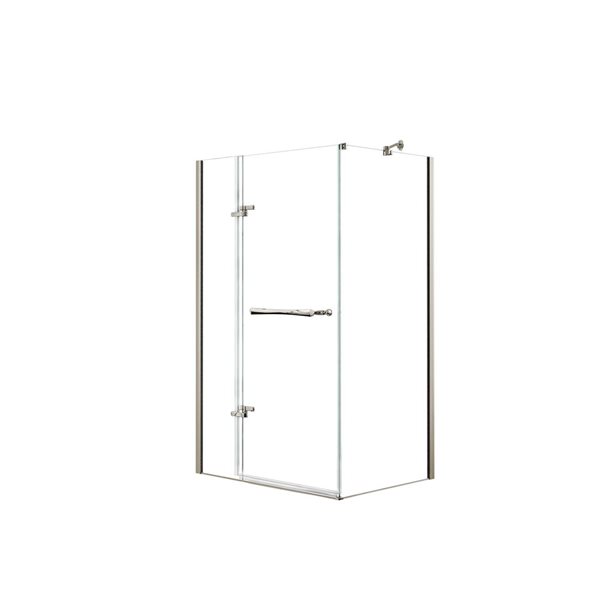 MAAX Reveal 48-in x 36-in Brushed Nickel Shower Enclosure