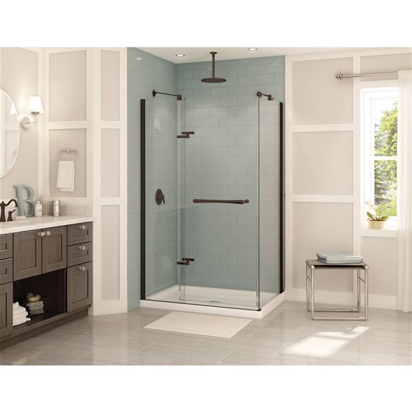 MAAX Reveal 48-in x 36-in Dark Bronze Shower Enclosure