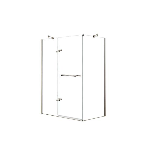 MAAX Reveal 60-in x 34-in Brushed Nickel Shower Enclosure