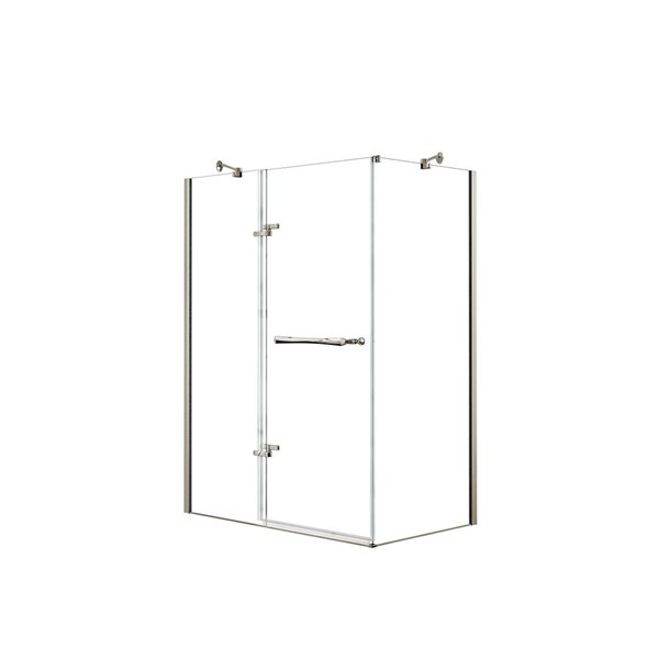 MAAX Reveal 60-in x 32-in Brushed Nickel Shower Enclosure