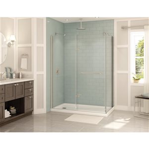 MAAX Reveal 60-in x 32-in Brushed Nickel Shower Enclosure