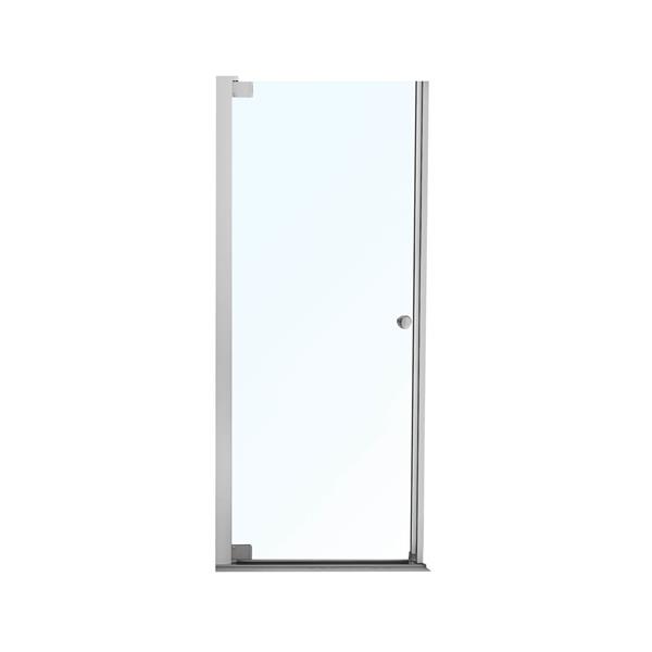 Porte de douche pivotante sans cadre MAAX Madono 67 po x 35 à 37 po chrome verre transparent