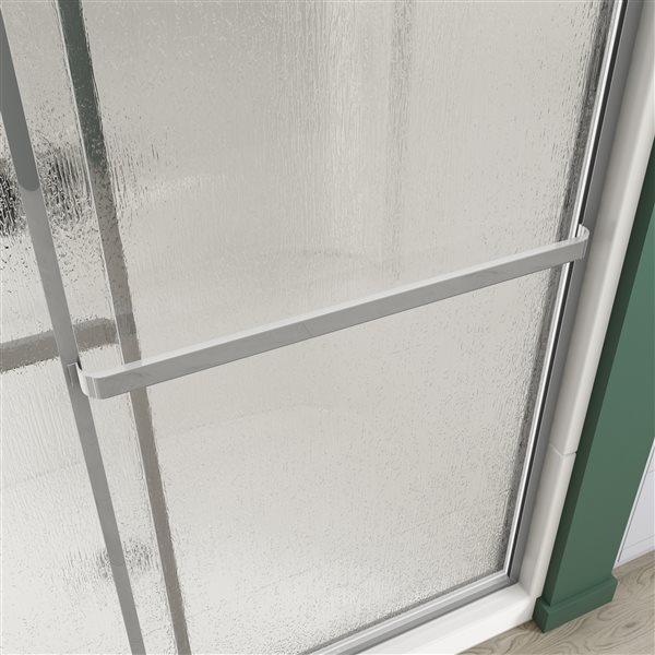 MAAX Polar 68-in x 54 to 60-in Framed Sliding Shower Door Chrome Raindrop