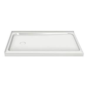 Base de douche en coin rectangulaire MAAX 59,75 po x 36,25 po blanc drain à gauche