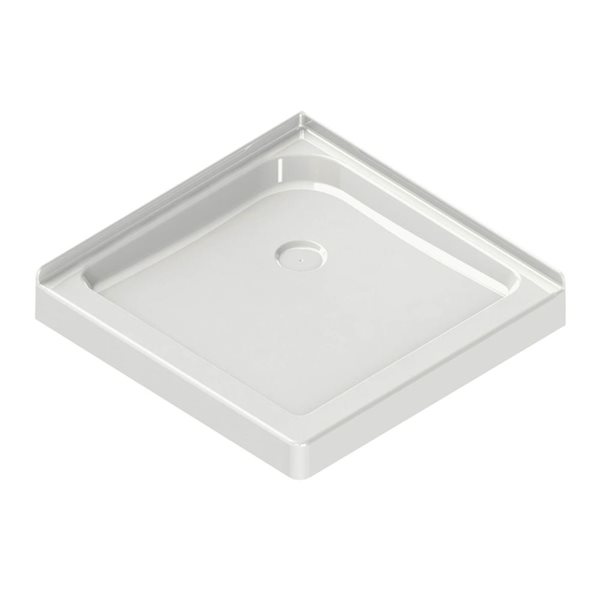 MAAX 36-in x 36-in x 3-in Square Corner Shower Base with Back Centre Drain