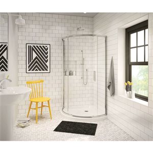 MAAX 36.13-in Round Corner Shower Base with Centre Drain