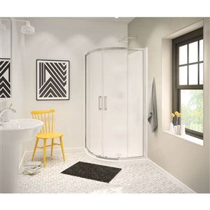MAAX 36.13-in x 36.13-in White Neo-Round Corner Shower Base Centre Drain