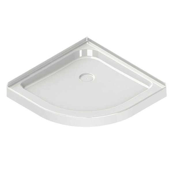 Base de douche en coin néo-ronde MAAX 32,13 po x 32,13 po blanc drain central