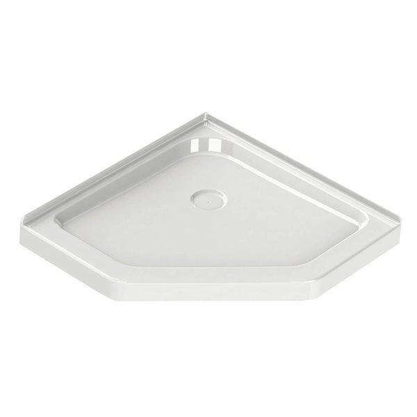 MAAX 38.13-in Neo-Angle Corner Shower Base with Centre Drain