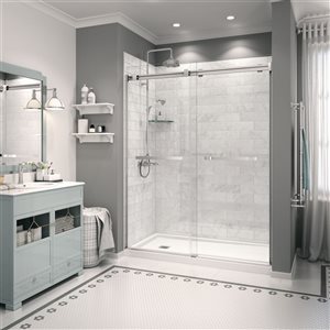 MAAX Zone 60-in x 32-in White Configurable Shower Base with Left Drain