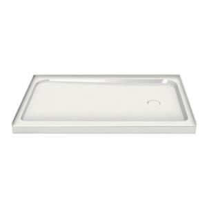 MAAX 60-in x 32-in x 3-in White Alcove Shower Base with Right Drain