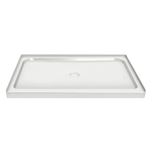 MAAX 48-in x 32-in x 3-in White Alcove Shower Base with Centre Drain