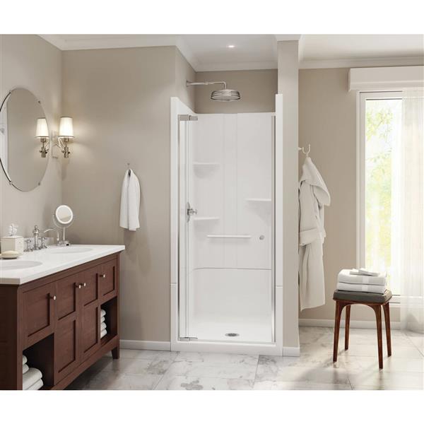 MAAX Camelia White Acrylic  Shower with Centre Drain 36.5-in x 36-in 2-Piece