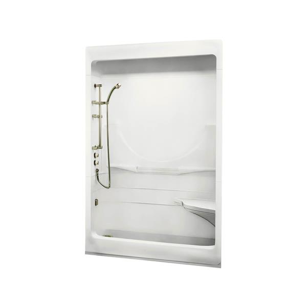 MAAX Allegro White  Shower with Left Drain 33-in x 59.25-in 3-Piece