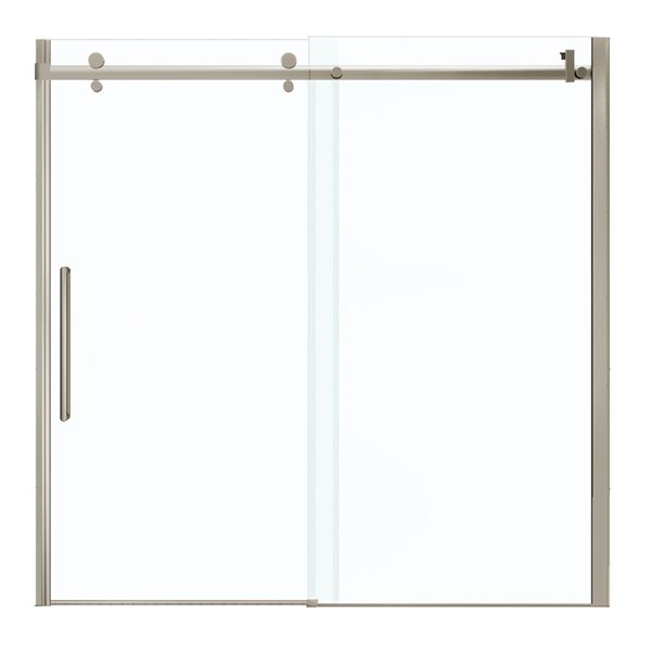 MAAX Halo 59-in x 59-in Brushed Nickel Tub Door