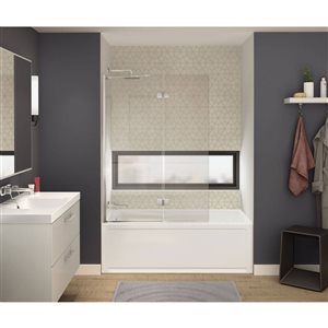 MAAX Axial 42-in x 58-in Nickel Tub Door