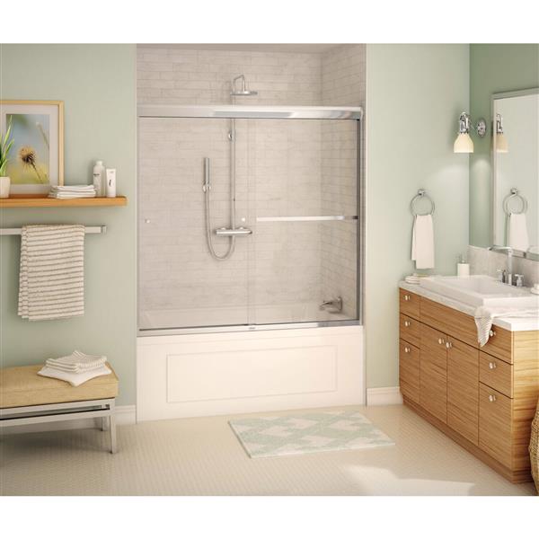 MAAX Aura 59-in x 57-in Chrome Tub Door