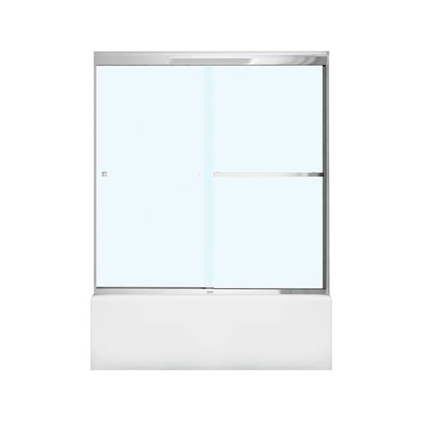 MAAX Aura 59-in x 57-in Chrome Tub Door