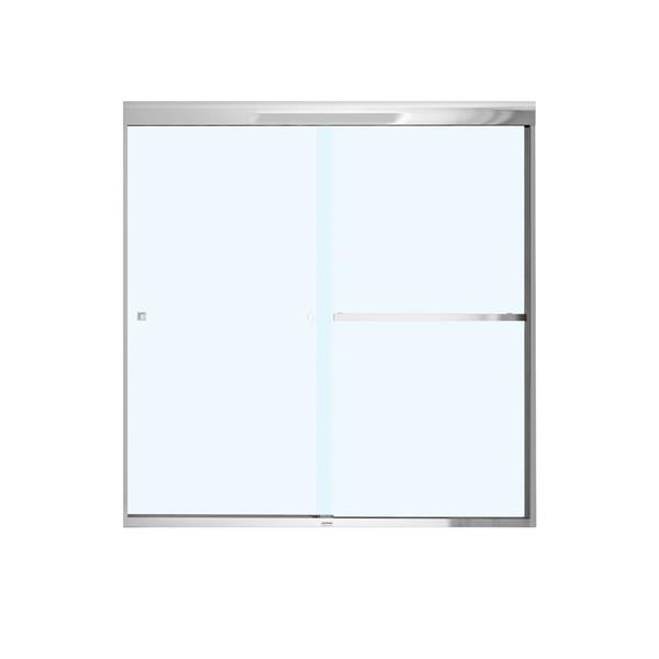 MAAX Aura 59-in x 57-in Chrome Tub Door