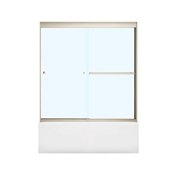 MAAX Aura 59-in x 57-in Nickel Tub Door