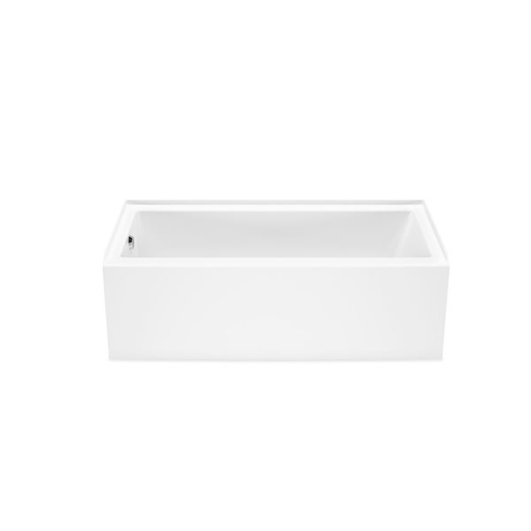 MAAX Bosca 30-in x 59.75-in White Acrylic Rectangular Left Drain Alcove Bathtub