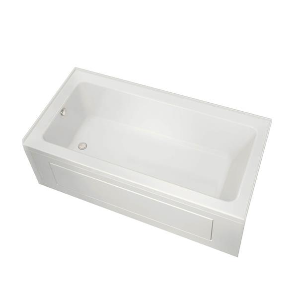 MAAX Skybox 36-in x 66.25-in White Acrylic Rectangular Left Drain Bathtub