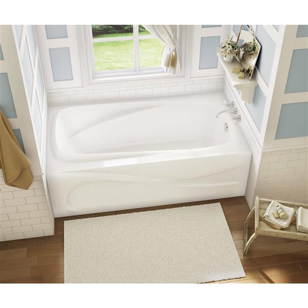 MAAX Santorini 32-in x 60-in White Acrylic Rectangular Right Drain Alcove Bathtub