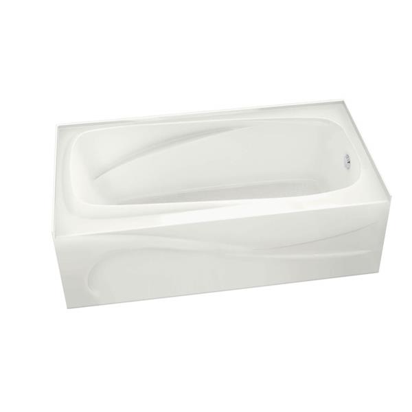 MAAX Santorini 32-in x 60-in White Acrylic Rectangular Left Drain Bathtub