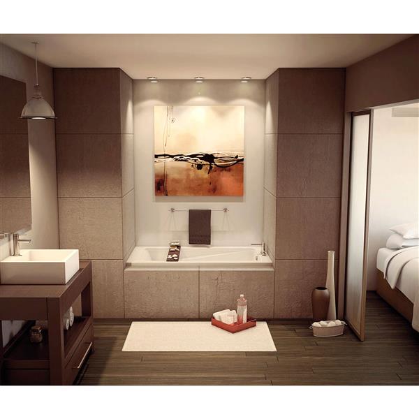 Baignoire en alcôve MAAX New Town 32 po x 59,75 po blanc acrylique rectangulaire drain à gauche