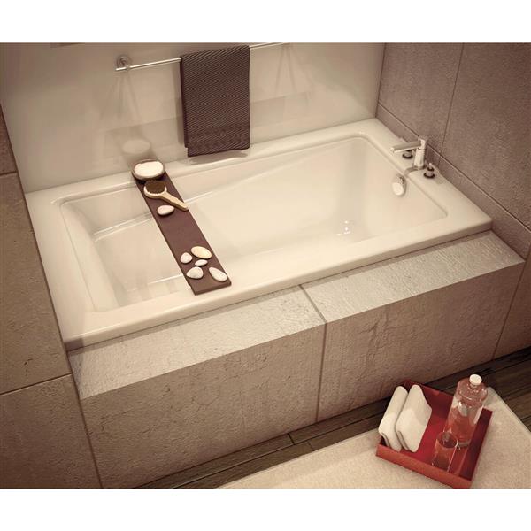 Baignoire en alcôve MAAX New Town 32 po x 59,75 po blanc acrylique rectangulaire drain à gauche